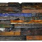 Los paneles de pared de madera del mosaico del color mezclado, el panel de pared de madera acústico del barco viejo